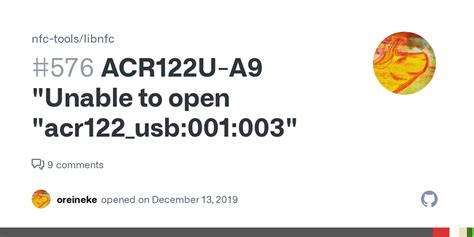 unable to open acr122u a9